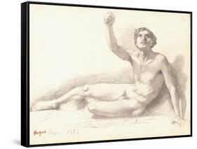 Nude Study-Edgar Degas-Framed Stretched Canvas