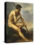 Nude Warrior with a Spear, C.1816-Théodore Géricault-Stretched Canvas