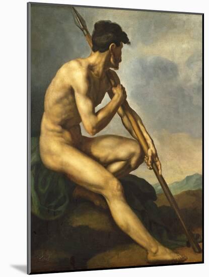 Nude Warrior with a Spear, C.1816-Théodore Géricault-Mounted Giclee Print