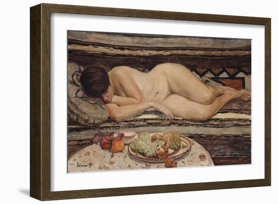 Nude with a Bowl of Fruit-Henri Lebasque-Framed Giclee Print