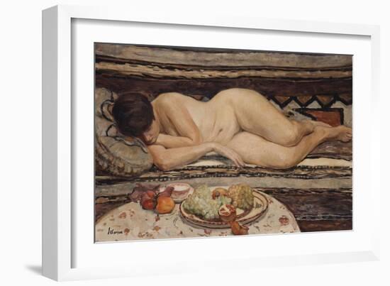 Nude with a Bowl of Fruit-Henri Lebasque-Framed Giclee Print