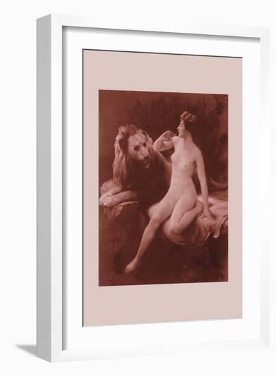 Nude with a Lion-Emile Tabary-Framed Art Print