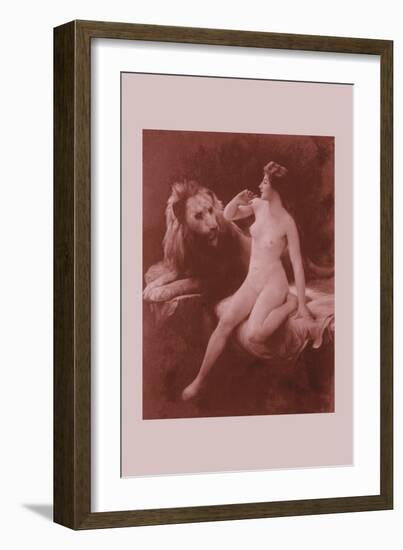 Nude with a Lion-Emile Tabary-Framed Art Print