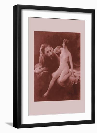 Nude with a Lion-Emile Tabary-Framed Art Print