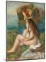 Nude with a Straw Hat Beside the Sea, 1892-Pierre-Auguste Renoir-Mounted Giclee Print