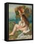 Nude with a Straw Hat Beside the Sea, 1892-Pierre-Auguste Renoir-Framed Stretched Canvas