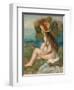 Nude with a Straw Hat Beside the Sea, 1892-Pierre-Auguste Renoir-Framed Giclee Print