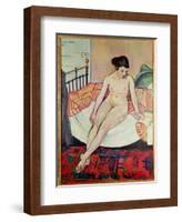 Nude with a Striped Blanket, 1922-Suzanne Valadon-Framed Giclee Print