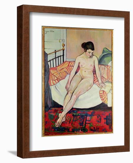 Nude with a Striped Blanket, 1922-Suzanne Valadon-Framed Giclee Print