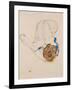 Nude with Blue Stockings, Bending Forward, 1912-Egon Schiele-Framed Giclee Print