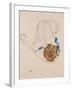 Nude with Blue Stockings, Bending Forward, 1912-Egon Schiele-Framed Giclee Print