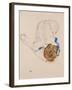 Nude with Blue Stockings, Bending Forward, 1912-Egon Schiele-Framed Giclee Print