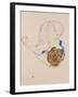 Nude with Blue Stockings, Bending Forward, 1912-Egon Schiele-Framed Giclee Print