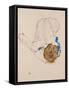 Nude with Blue Stockings, Bending Forward, 1912-Egon Schiele-Framed Stretched Canvas