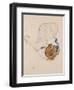 Nude with Blue Stockings, Bending Forward, 1912-Egon Schiele-Framed Giclee Print