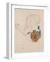 Nude with Blue Stockings, Bending Forward, 1912-Egon Schiele-Framed Giclee Print