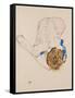 Nude with Blue Stockings, Bending Forward, 1912-Egon Schiele-Framed Stretched Canvas