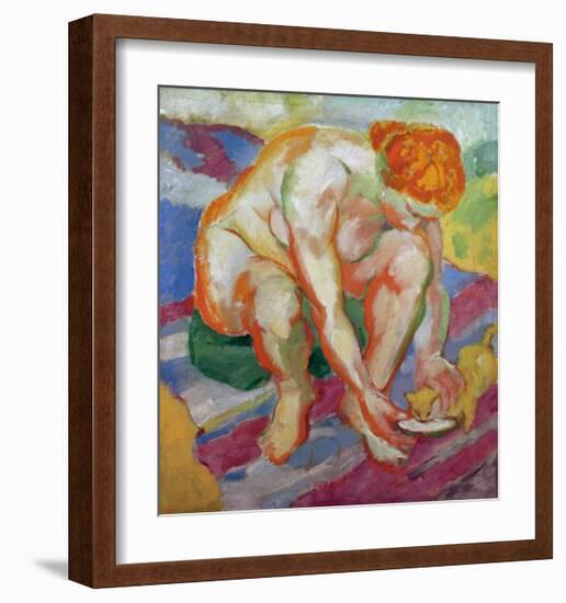 Nude with cat 1910-Franz Marc-Framed Giclee Print