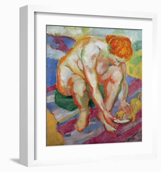 Nude with cat 1910-Franz Marc-Framed Giclee Print