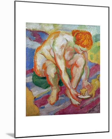 Nude with cat 1910-Franz Marc-Mounted Giclee Print