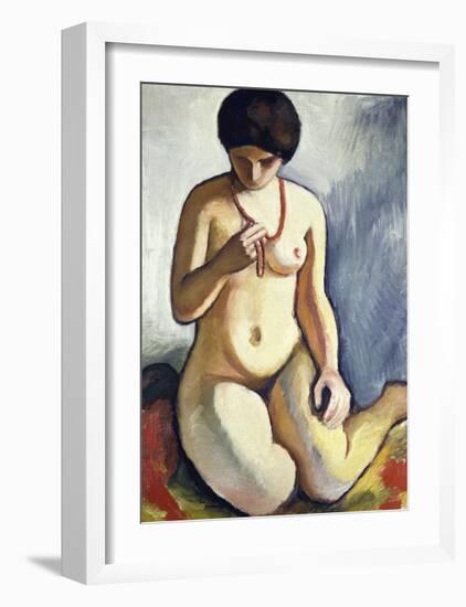 Nude with Coral Necklace-Auguste Macke-Framed Giclee Print