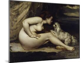 Nude with Dog, c.1861-Gustave Courbet-Mounted Giclee Print