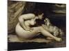 Nude with Dog, c.1861-Gustave Courbet-Mounted Giclee Print