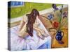 Nude with Flowers-Sir Roy Calne-Stretched Canvas