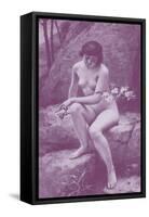 Nude with Flowers-A. Penot-Framed Stretched Canvas