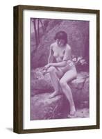 Nude with Flowers-A. Penot-Framed Art Print