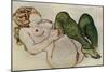 Nude with Green Stockings, 1918-Egon Schiele-Mounted Giclee Print
