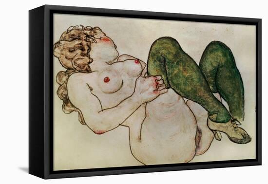 Nude with Green Stockings, 1918-Egon Schiele-Framed Stretched Canvas