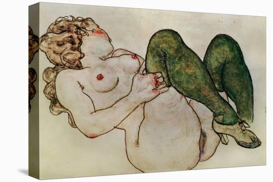 Nude with Green Stockings, 1918-Egon Schiele-Stretched Canvas