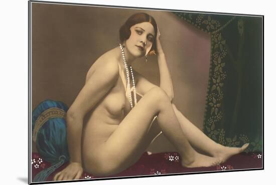 Nude with Pearls-null-Mounted Art Print