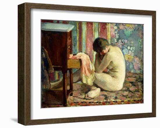 Nude with Pink Shirt; Nu a La Chemise Rose, 1926-Henri Lebasque-Framed Giclee Print