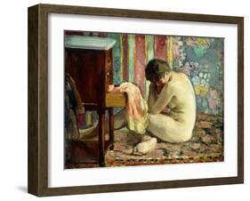 Nude with Pink Shirt; Nu a La Chemise Rose, 1926-Henri Lebasque-Framed Giclee Print