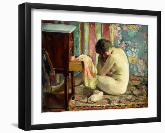 Nude with Pink Shirt; Nu a La Chemise Rose, 1926-Henri Lebasque-Framed Giclee Print