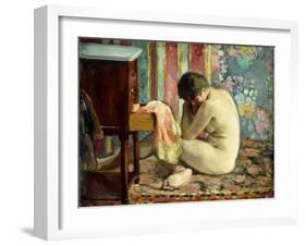 Nude with Pink Shirt; Nu a La Chemise Rose, 1926-Henri Lebasque-Framed Giclee Print