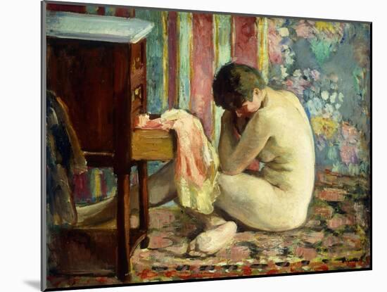 Nude with Pink Shirt; Nu a La Chemise Rose, 1926-Henri Lebasque-Mounted Giclee Print