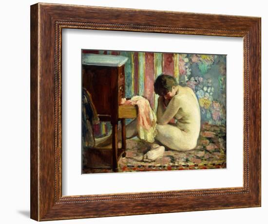 Nude with Pink Shirt; Nu a La Chemise Rose, 1926-Henri Lebasque-Framed Giclee Print