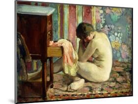 Nude with Pink Shirt; Nu a La Chemise Rose, 1926-Henri Lebasque-Mounted Giclee Print