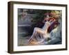 Nude with Roses; Nu Aux Roses, (Oil on Canvas)-Delphin Enjolras-Framed Giclee Print