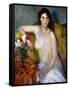 Nude with Tulips-William James Glackens-Framed Stretched Canvas