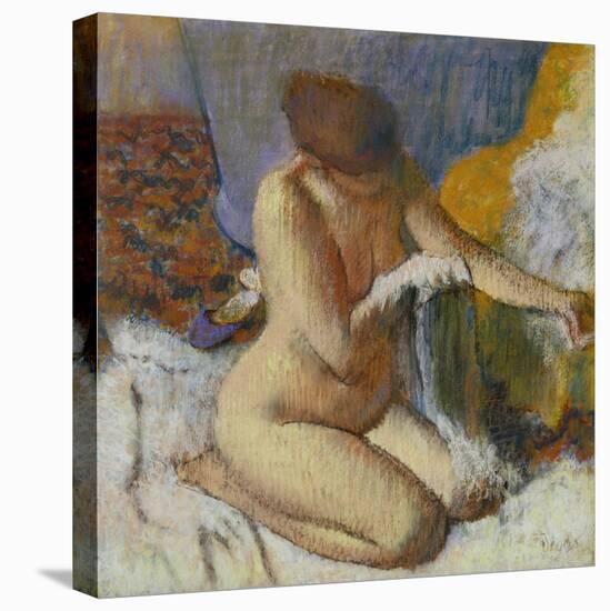 Nude Woman after the Bath-Edgar Degas-Stretched Canvas