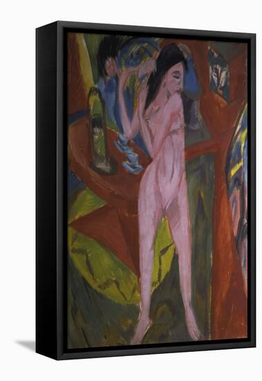 Nude Woman Combing Her Hair, 1913-Ernst Ludwig Kirchner-Framed Stretched Canvas