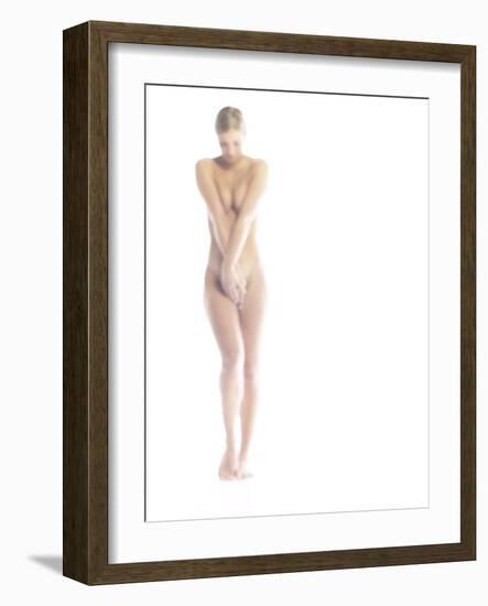 Nude Woman Covering Herself-null-Framed Photographic Print