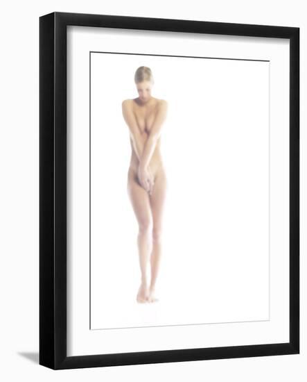 Nude Woman Covering Herself-null-Framed Photographic Print