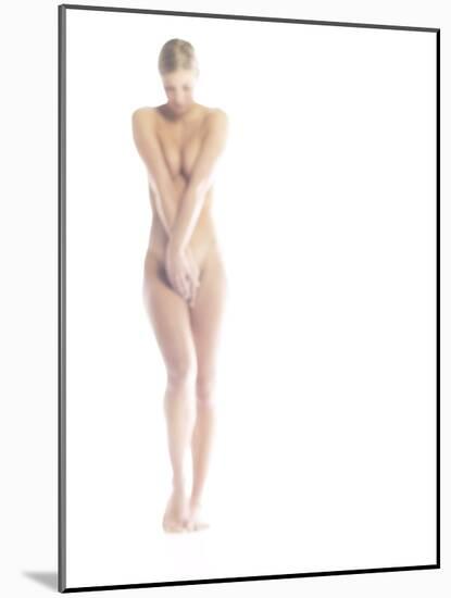 Nude Woman Covering Herself-null-Mounted Photographic Print