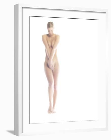 Nude Woman Covering Herself-null-Framed Photographic Print