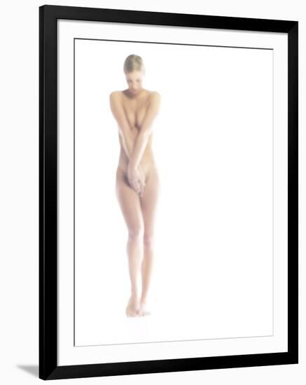 Nude Woman Covering Herself-null-Framed Photographic Print